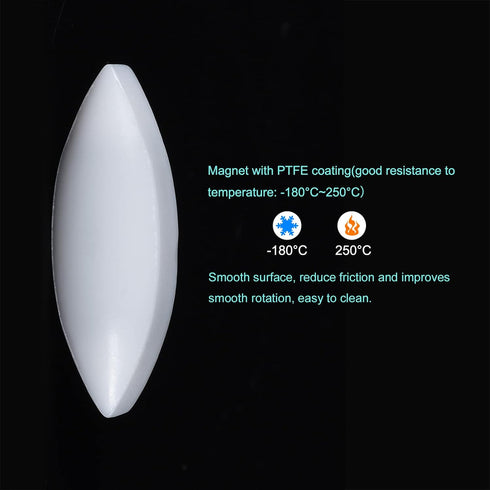 MECCANIXITY Magnetic Stirrer Mixer Stir Bar Rod 30mm(1.18") x10mm Olive Shape Coating Magnet White for Laboratory 2Pcs...