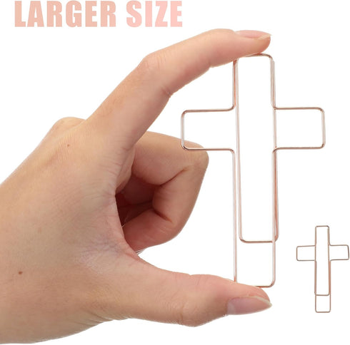 50 Pcs Large Cross Paper Clips Jumbo Funny Cute Paperclips Bookmarks Stationary Clips Marking Paper Clamps Journaling Bible Study Supplies Accesso...