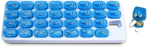 31 Day Monthly Pill Pod Organizer for Easy Medication Management - Stay on Track with Daily Vitamin Supplement Med Boxes, Ready for Travel...