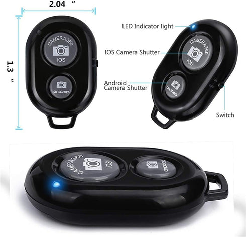 Wireless Camera Shutter Remote Control for Smart Phones- Compatible with iOS/Android (2 Black)...