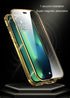 Case for iPhone 13 Pro Max Screen and Camera Protector with Double Tempered Glass and Metal Frame Magnetic Cover - Blue...