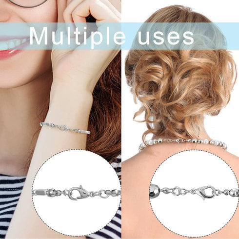800 Pcs Jewelry Making Accessories Set with 100 Pieces Lobster Claw Clasp 200 Pieces Bead Tips Knot Covers and 500 Pieces Open Jump Ring Connector...