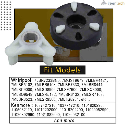 Heavy Duty 285753A METAL Core Motor Coupling Kit by Seentech for Whirlpool & Kenmore Washers - Replaces Part Numbers: AP3963893,PS1485646,1195967,285753AVP,21003,280152,285140,285743