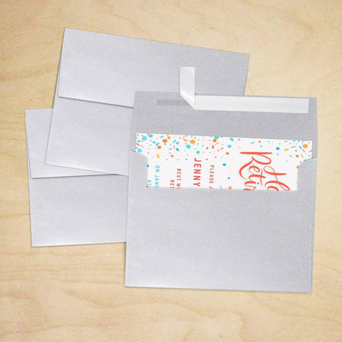 LUXPaper A7 Invitation Envelopes | Peel & Press | 5 1/4" x 7 1/4" | Silver Metallic | 80lb. Text | 50 Qty...