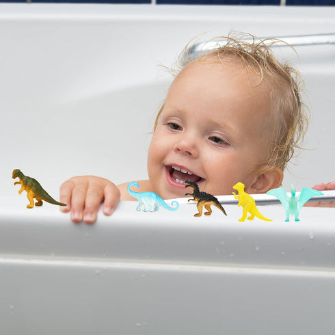 ONEST 55 Pieces Mini Dinosaur Figurines Playset Hand Painted Tiny Dinosaurs Party Favors Cake Toppers Dinosaur Figures Toys Small Luminous Dinosau...
