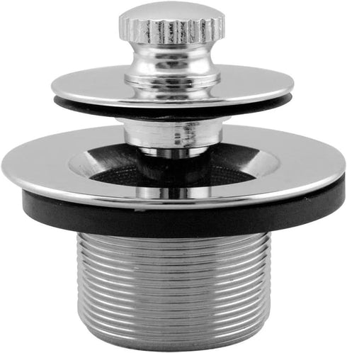 Westbrass 1-1/4" NPSM (1-5/8"-16 UNC-2A) Fine Thread Twist & Close Bath Drain Plug, Polished Chrome, 79438CP-F...