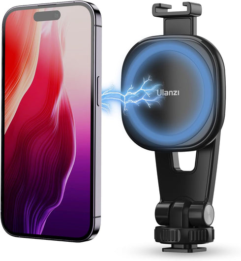 ULANZI Magnetic iPhone Tripod Mount MA23, Magnet Phone Holder Adapter Tripod Attachment Compatible with MagSafe Only for iPhone 12 13 14 Plus Pro ...