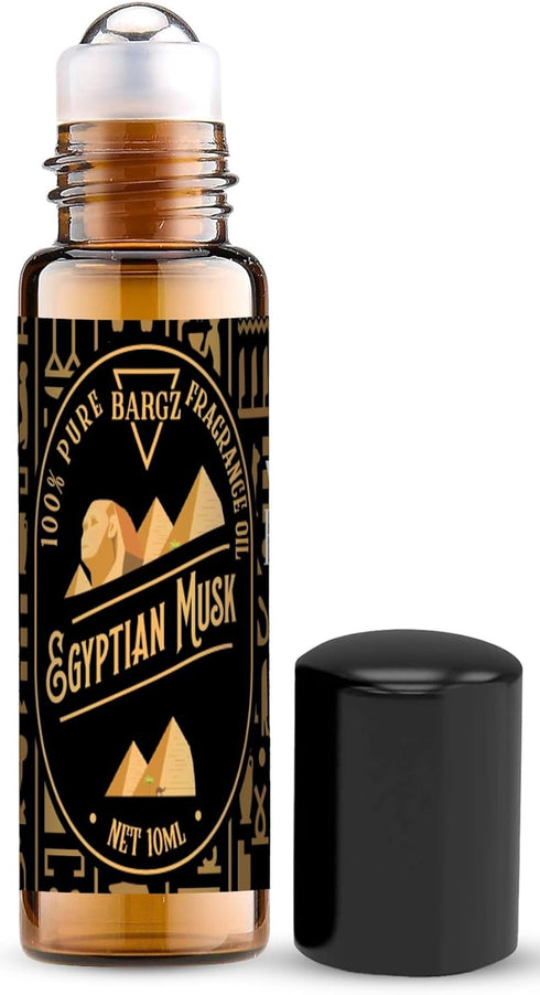 Bargz Natural Egyptian Musk Oil Bottle 0.33oz/10ml - Perfume Fragrance for Sensual Skin, Hair, Body & Massage - Pure and Exquisite Aroma (Roll on)...