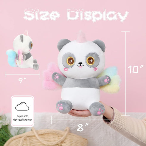 AIXINI Cute Pandacorn Plush Stuffed Unicorn Panda Bear Animal Plushie 10" Soft Toy with Rainbow Wings for Girls...