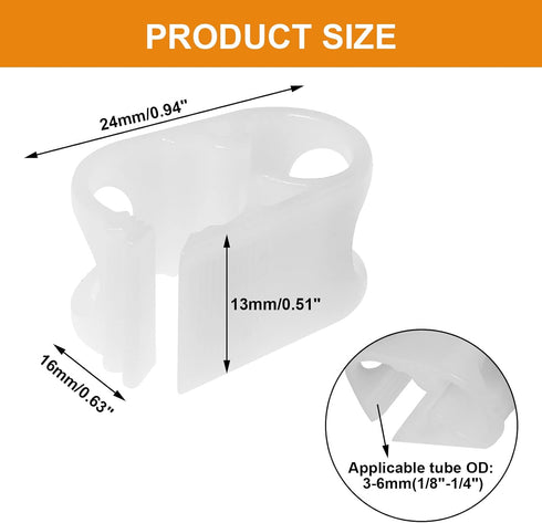 5 Pcs Plastic Tubing Clamps, Small Hose Shut Off Clamps for 1/8" - 1/4" Tube O.D., Water Flow Control Hose Clip Laboratory Pinch Valve...