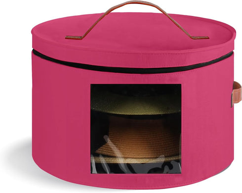 Hat Box,Hat Storage Box,Stackable Round Brim Hats Organizer Bag Container for Closet,Travel Hat Boxes for Women,Collapsible Cowboy Hat Organizer,S...