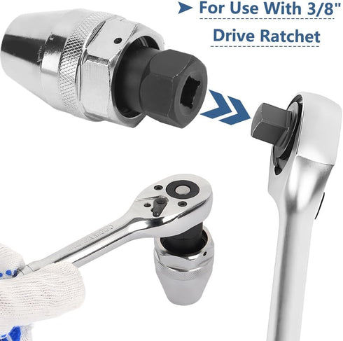 Damaged Bolt and Stud Extractor Tool 3/8" Drive Broken Stud Remover Bolt Extractor Fit 1/4" to 1/2" Rounded Studs for Broken, Rounded Off, Painted...