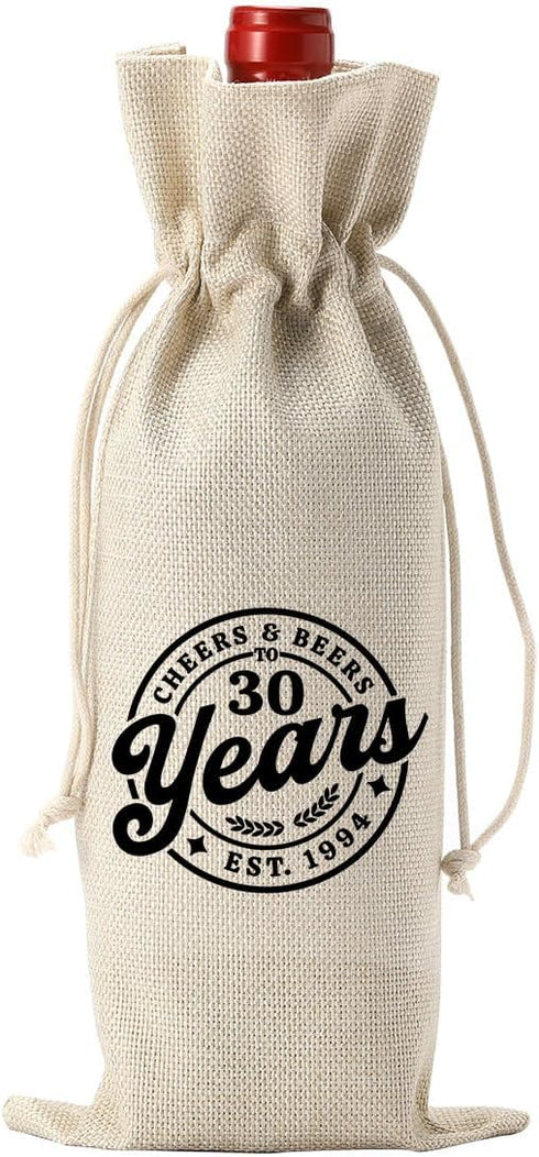 YUANHAO 30th Birthday Wine Bag, 30th Birthday Gifts for Her Him, 30th Birthday Decorations for Her, Cheers And Beers to 30 Years Wine Bag...