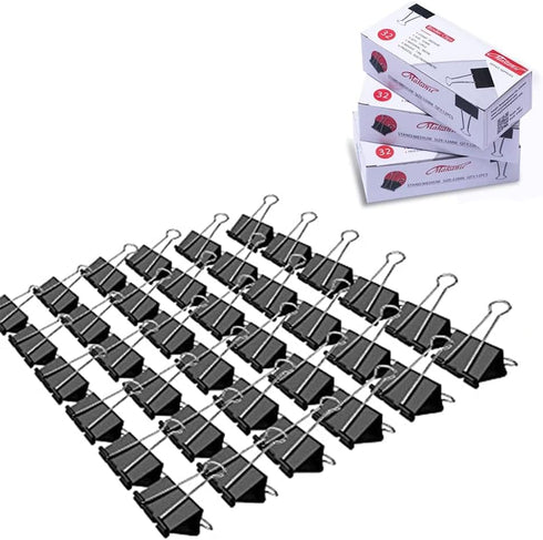 Medium Binder Clips, 36 Pack, 1-1/4 Inch, Standard 32mm, Black, Capacity 0.6 Inch, 1.25 Inch Medium Clips, Fold Clamp, Office Supplies...