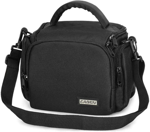 CADeN Compact Camera Shoulder Crossbody Bag Case Compatible for Nikon, Canon, Sony SLR/DSLR Mirrorless Cameras and Lenses Waterproof(1.0 S, Black)...