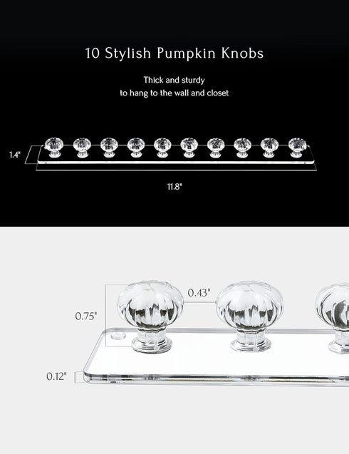 Zreal Necklace Holder, Acrylic Necklace Hanger, Wall Jewelry Organizer with 10 Jewelry Hooks in Seashell Shape (2-pack Clear)...