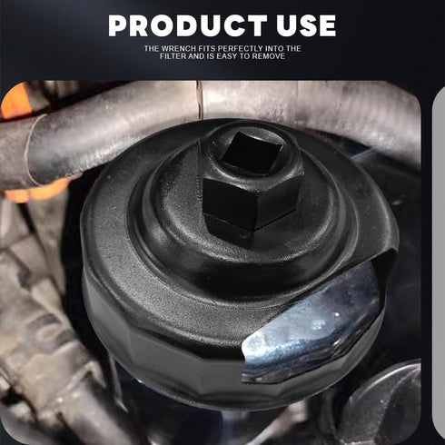 Oil Filter Wrench, Heavy Duty Oil Filter Removal Tool, 76mm 14 Slots Oil Filter Cap Wrench Tool Compatible with 1984-2021 Harley Davidson Motorcyc...