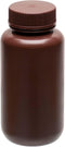 EISCO Reagent Bottle, Amber, 250mL - Wide Mouth with Screw Cap - HDPE Labs...
