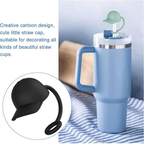 Haundry 9 Pack Replacement Plastic Straws and Covers for 40 oz Stanley Adventure Travel Tumbler Cup, Reusable Straws with Cleaning Brush, Compatib...