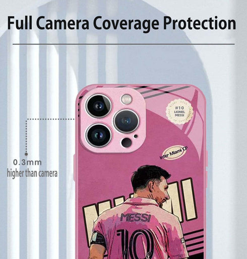 ZERMU for iPhone 13 Case, Mess%i Inter Soccer Miam-i Fashion Soft Shockproof Crystal Acrylic Full Protection TPU Shock Absorption Bumper Cover Cas...