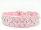 Rhinestone Dog Collar, Bling Rhinestone PU Leather Crystal Diamond Pet Dog Cat Puppy Collar Black S M L XL (XL, Pink)...