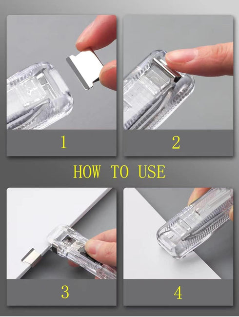 Push Clamp Stapler Binder Stationery Paper Clips Stapler Multifunction Paper Storage Artifact Creative Office School Ticket Paper File Fixing Orga...