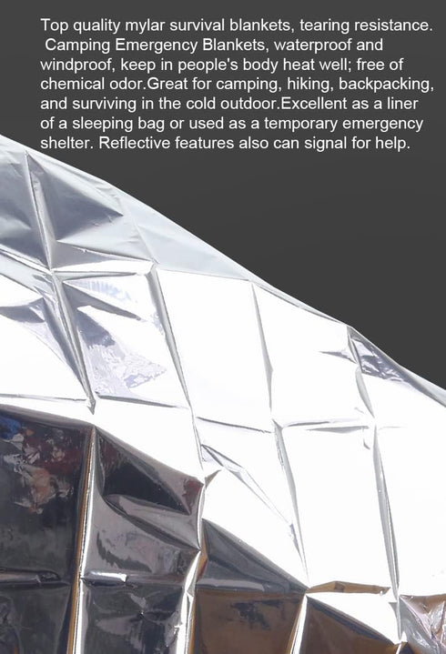 Emergency Blankets for Survival Gear (Pack of 4), Camping Blanket, Emergency Blanket, Thermal Blanket, Mylar Space Blanket, Survival Blanket, Firs...