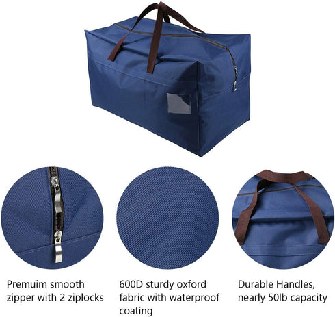AMJ 100L Large Storage Bag for Comforters, Blankets, Clothes, Quilts and Towels, Better and Sturdy Organizer Bag, Thick Ultra Size Under Bed Stora...
