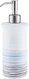 Ceramic Soap Dispenser Blue for Bathroom Kitchen Countertop, Blue and White Hand Soap Dispenser 10oz Bottle Refillable with 304 Stainless Steel Pu...