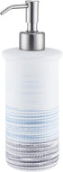 Ceramic Soap Dispenser Blue for Bathroom Kitchen Countertop, Blue and White Hand Soap Dispenser 10oz Bottle Refillable with 304 Stainless Steel Pu...