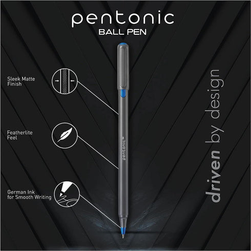 linc Pentonic Premium Ball Point Pen 1.0 mm Medium Point, 10-Count, Assorted Colors | Medium Point Featherlite Feel, Easy Flow Ink Technology, Sle...
