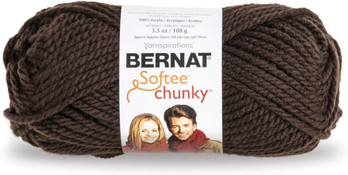 Bernat Softee Chunky Yarn, 3.5 Oz, Gauge 6 Super Bulky, Dark Taupe...