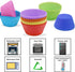 24 Pack Silicone Baking Cups Reusable Muffin Liners Non-Stick Cup Cake Molds Set Cupcake Silicone Liner Standard Size Silicone Cupcake Holder Reus...