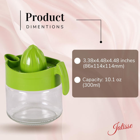 Glass Lemon Juicer, Small Grapefruit and Citrus Juicer, Extractor Manual Hand with Handle and Pour Spout, BPA Free and Lead-Free Heavyweight Cryst...