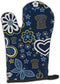 Caroline's Treasures BB5086OVMT Blue Flowers Black Labrador Oven Mitt Heat Resistant Thick Oven Mitt for Hot Pans and Oven, Kitchen Mitt Protect H...