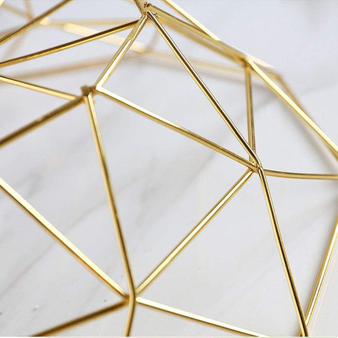 Geometric Metal Wire Fruit Bowl, Iron Arts Fruit Storage Baskets for Kitchen Counter (Gold, Normal)...