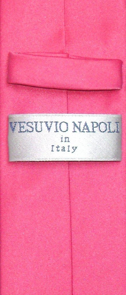 Vesuvio Napoli Narrow NeckTie Skinny HOT PINK FUCHSIA Men's Thin 2.5" Neck Tie...