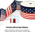 Patriotic America Flag Ribbons 2.5" * 10 Yards, Patriotic Stars and Stripes 4th of July Wired Edge Burlap Ribbon, White, Red, Blue Ribbon for Labo...