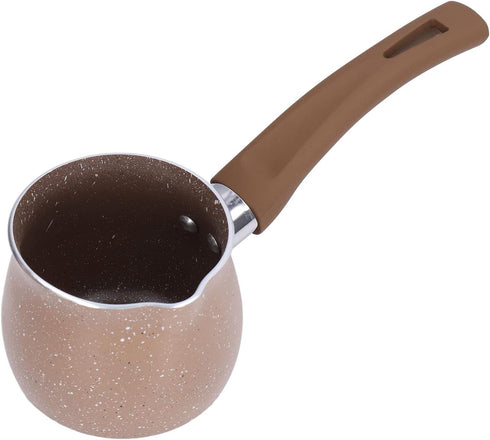 Butter Pot, Saucepans Aluminum Alloy Cooking Pot for Coffee Butter Chocolate Nonstick Milk Pan 8cm Dia Single Handle(brown)...