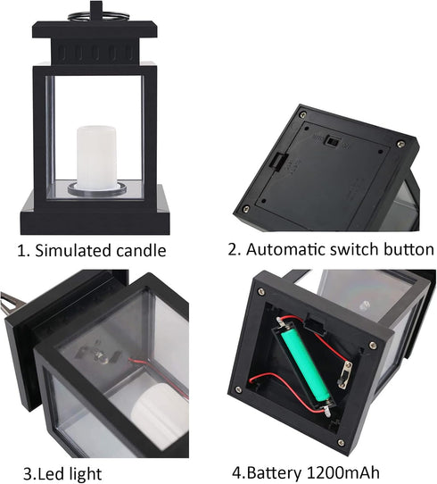 Solar Lanterns Outdoor Waterproof, Garden Hanging Flickering Flameless LED Candle Lighting, Solar Powered Lights for Decorative Yard, Table, Patio...