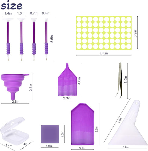MoeeBtee Diamond Painting Storage Containers, 30 Slots Diamond Painting Accessories with Tools for Diamond Art Organizer Craft Jewelry Beads Stora...