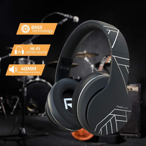 PowerLocus Wireless Bluetooth Headphones, Over Ear Headphones with Microphone, 50H Playtime, HiFi Stereo Sound, Deep Bass, Soft Earmuffs, Foldable...