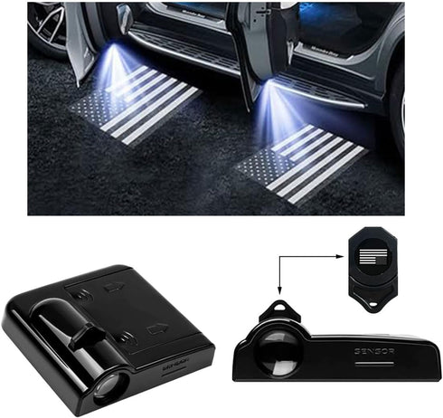 2PCS Car Door Lights Logo Projector, Wireless Car Door Logo Light, LED Welcome Courtesy Light Ghost Shadow Projector Lamp, Holeless Magnet Sensor ...