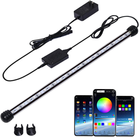 Smart Submersible Aquarium Light with App Timer, 7.5 Inches LED Fish Tank Light, RGB 16 Million Colors Changing, 7/24 On/Off Automatic, Aquarium L...