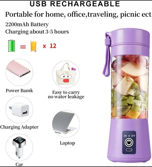WROZZO Mini Personal Blender, 1000W Powerful Motor, 800ml Cup, 6 Stainless Blades, USB Charging, Portable Blender for Shakes and Smoothies Purple...