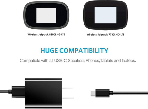 USB-C Fast Wall Charger Charging Cable Cord Fit for Verizon Orbic Speed Mobile Hotspot 400L MiFi 7730L 8800L Jetpack Hotspot, INSEEGO 5G MiFi M100...
