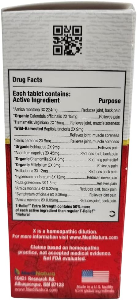 T-Relief Extra Strength Pain Relief Arnica +12 Natural Relieving Actives for Back Pain Joint Soreness Muscle Aches & Stiffness, Whole Body Fast-Ac...