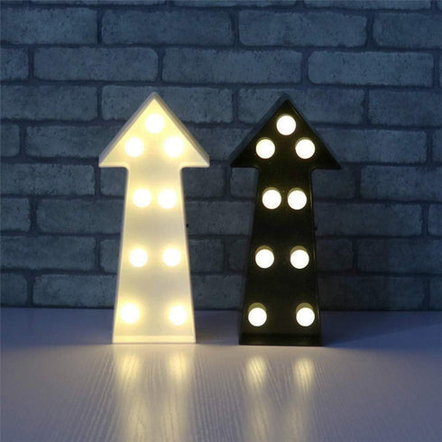 3D Arrow Sign Light LED Plastic Arrow Shaped Sign-Lighted Marquee Arrow Sign Wall Decor for Christmas Birthday Kids Room Wedding Party Decor(Black...