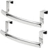 mDesign Steel Over Door Curved Towel Bar Storage, Hanger for Cabinet or Cupboard, Holder Rack for Kitchen, Bathroom - Holds Hand/Dish Towels, Wash...
