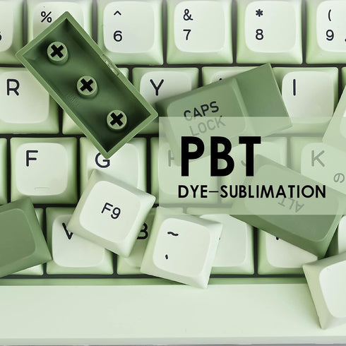 Matcha Keycaps PBT Dye-Sublimation XDA Profile English Custom Keycaps 60 Percent ANSI US Layout for 61 64 68 87 104 108 Mechanical Keyboard(Matcha...